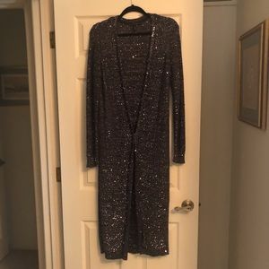 WhiteHouseBlackMarket long sleeve shimmer coverup